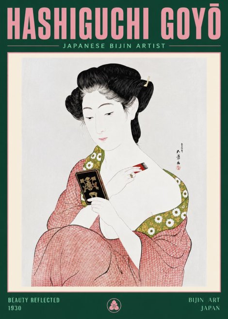 Hashiguchi Goyō Beauty Reflected No3 - Plakát