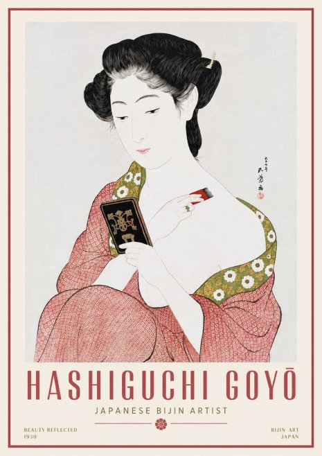 Hashiguchi Goyō Beauty Reflected No5 - Plakát