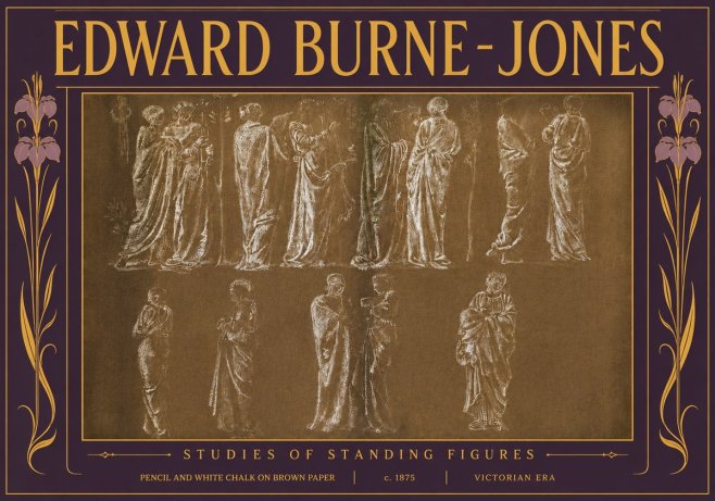 Edward Burne-Jones Studies of Standing Figures No5 - Plakát