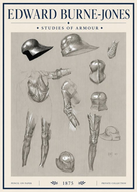 Edward Burne-Jones Studies of Armour No4 - Plakát