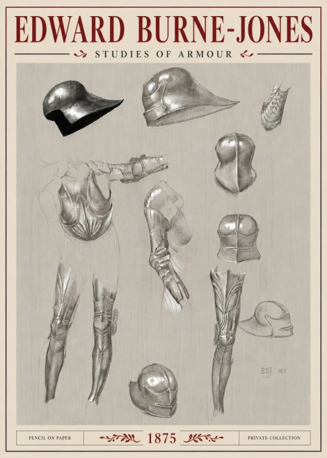 Edward Burne-Jones Studies of Armour No6 - Plakát