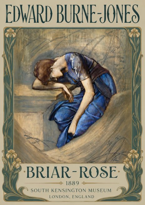 Edward Burne-Jones Briar-rose No6 - Plakát