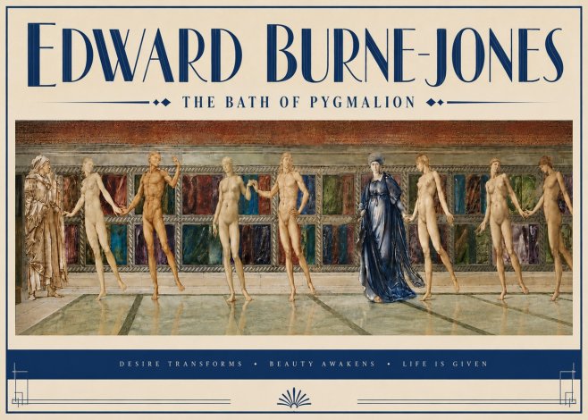 Edward Burne-Jones The Bath of Pygmalion No5 - Plakát