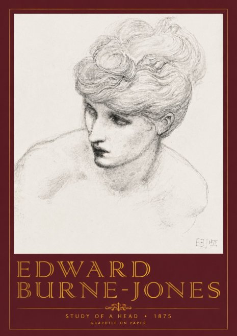 Edward Burne-Jones Study of a Head No4 - Plakát