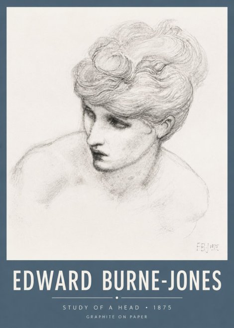 Edward Burne-Jones Study of a Head No5 - Plakát