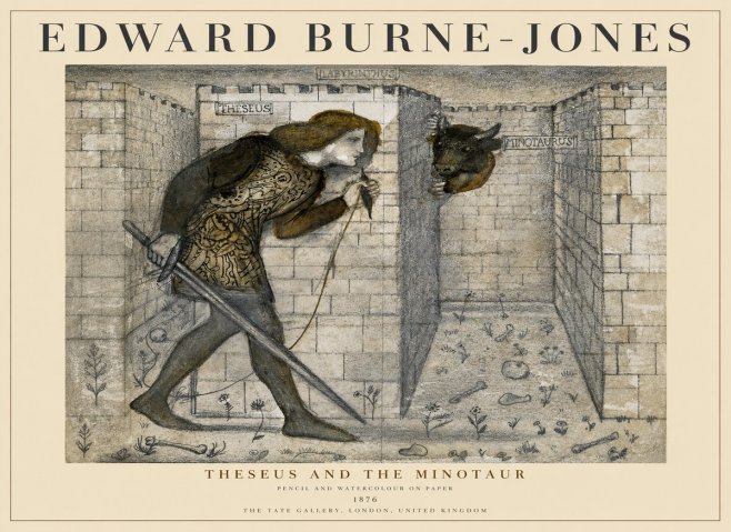 Edward Burne-Jones Theseus and the Minotaur No1 - Plakát