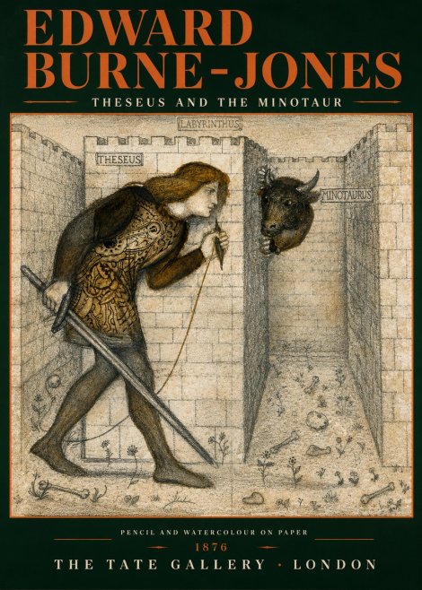 Edward Burne-Jones Theseus and the Minotaur No3 - Plakát