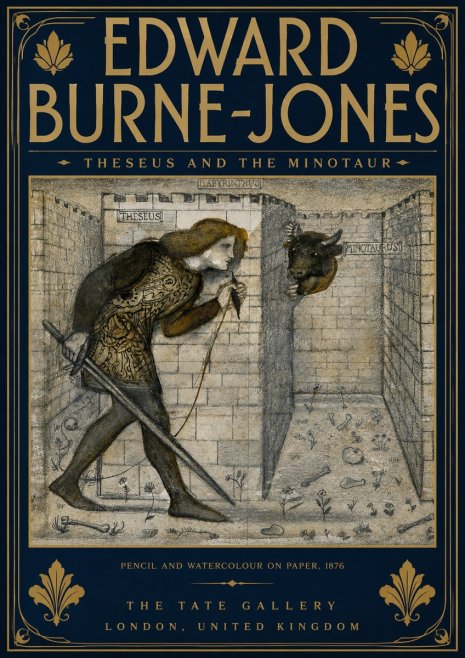 Edward Burne-Jones Theseus and the Minotaur No5 - Plakát