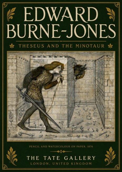 Edward Burne-Jones Theseus and the Minotaur No6 - Plakát