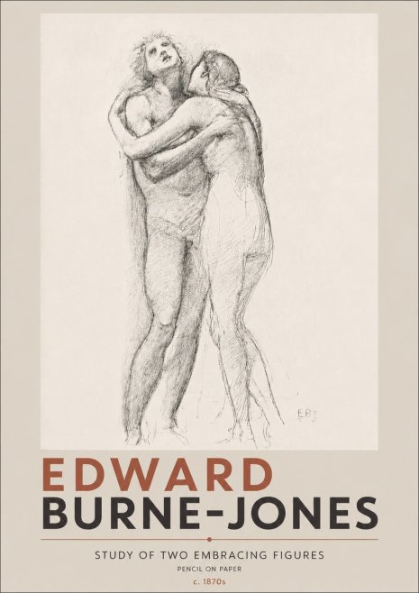 Edward Burne-Jones Study of Two Embracing Figures No4 - Plakát