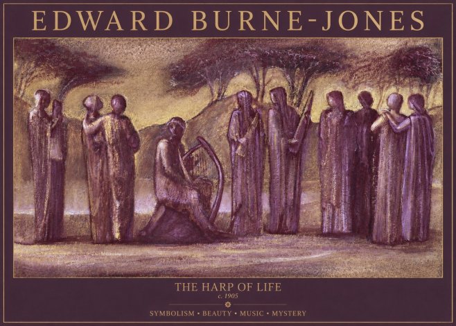 Edward Burne-Jones The Harp of Life No1 - Plakát