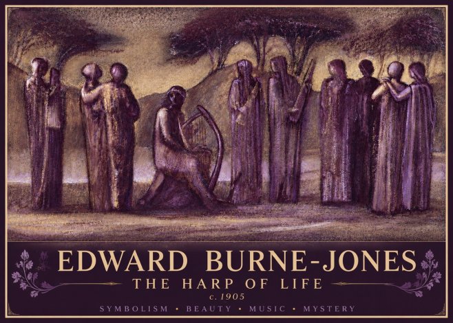 Edward Burne-Jones The Harp of Life No4 - Plakát