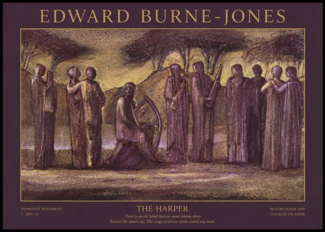 Edward Burne-Jones The Harp of Life No5 - Plakát