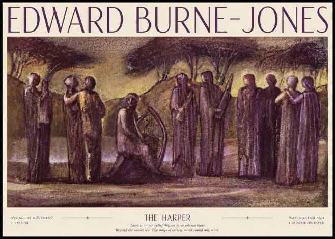 Edward Burne-Jones The Harp of Life No6 - Plakát