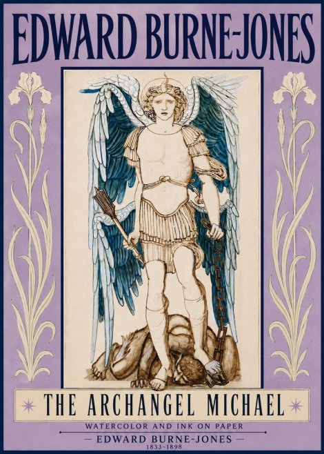 Edward Burne-Jones The Archangel Michael No3 - Plakát
