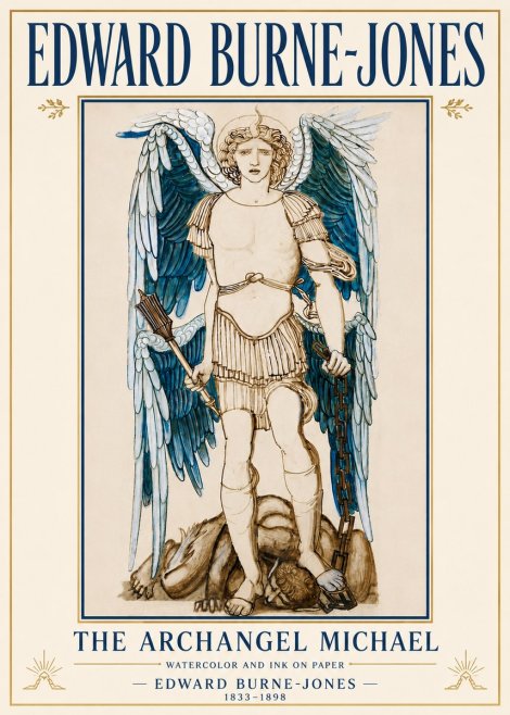 Edward Burne-Jones The Archangel Michael No5 - Plakát