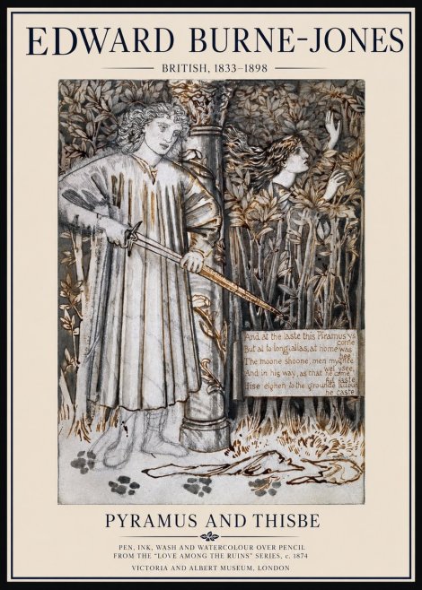 Edward Burne-Jones Pyramus and Thisbe No1 - Plakát