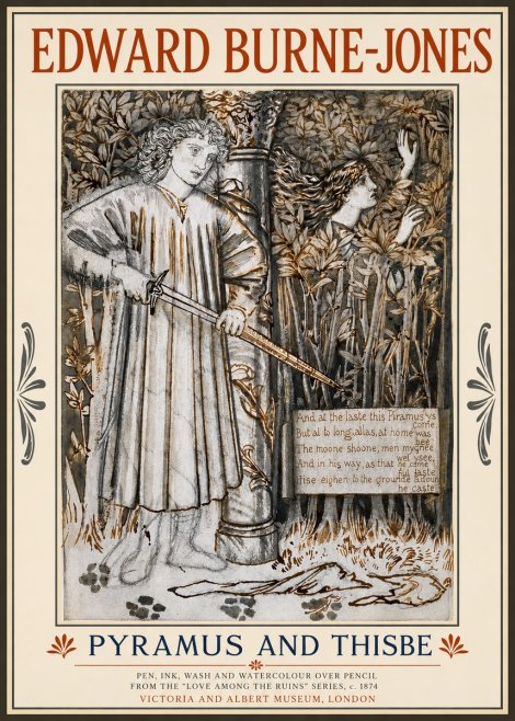 Edward Burne-Jones Pyramus and Thisbe No3 - Plakát