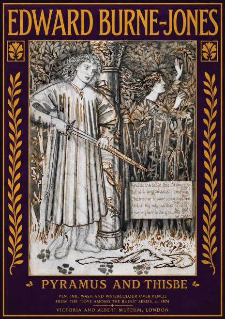 Edward Burne-Jones Pyramus and Thisbe No4 - Plakát