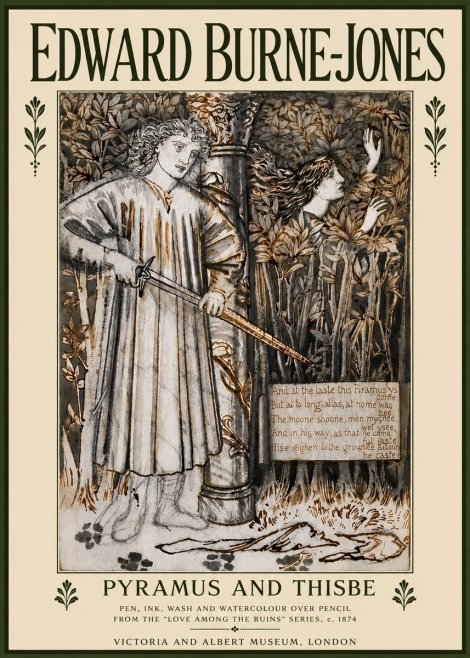 Edward Burne-Jones Pyramus and Thisbe No5 - Plakát