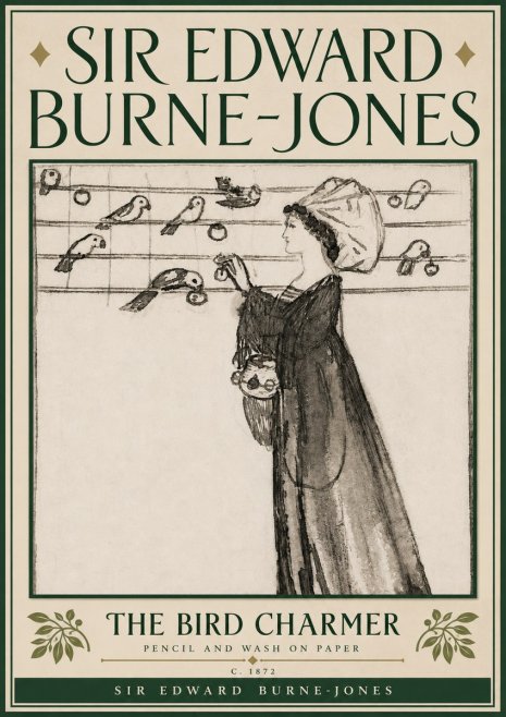 Edward Burne-Jones The Bird Charmer No6 - Plakát