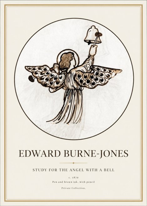 Edward Burne-Jones Study for the Angel with a Bell No1 - Plakát
