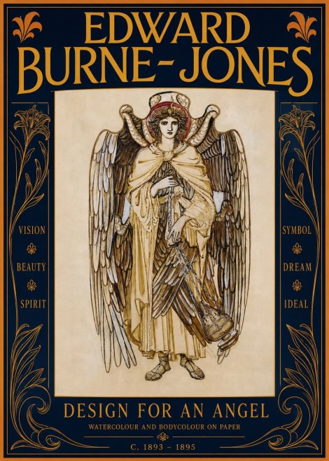Edward Burne-Jones Design for an Angel No4 - Plakát