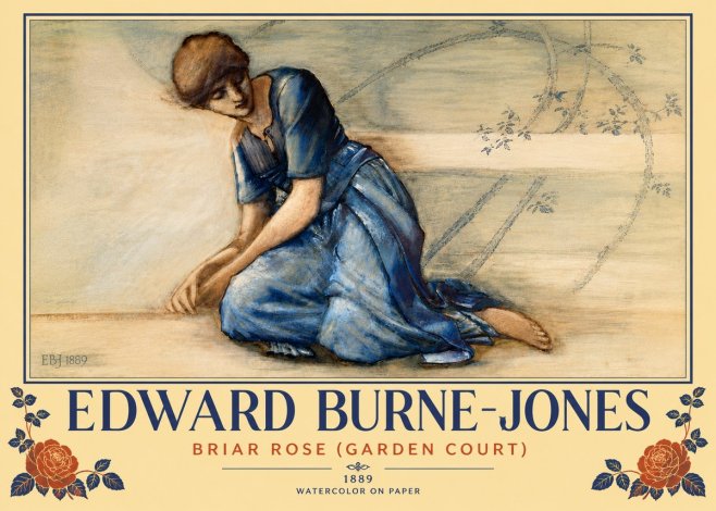 Edward Burne-Jones Briar Rose (Garden Court) No6 - Plakát