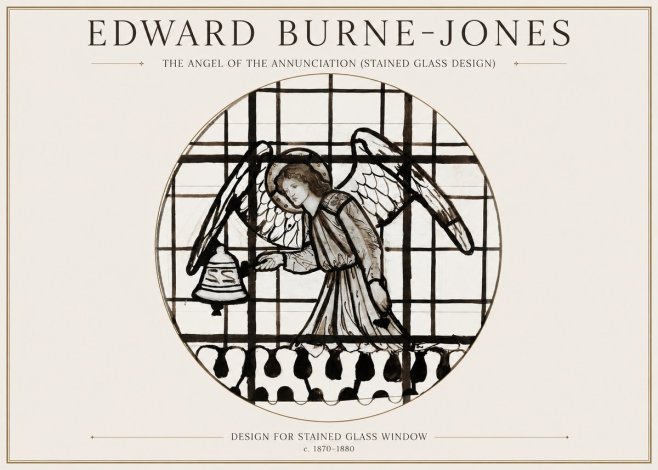 Edward Burne-Jones The Angel of the Annunciation (Stained Glass Design) No1 - Plakát