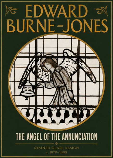 Edward Burne-Jones The Angel of the Annunciation (Stained Glass Design) No2 - Plakát