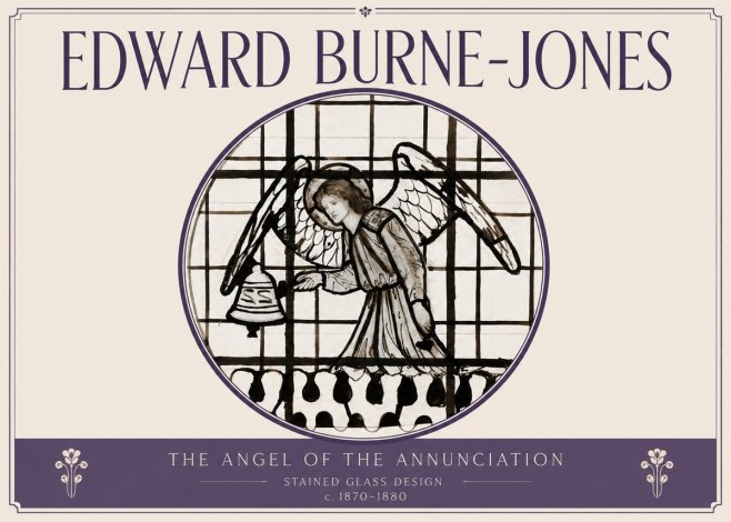Edward Burne-Jones The Angel of the Annunciation (Stained Glass Design) No3 - Plakát