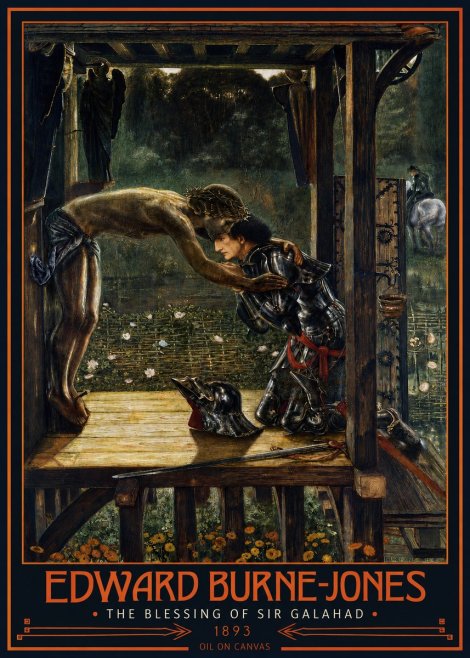 Edward Burne-Jones The Blessing of Sir Galahad No2 - Plakát
