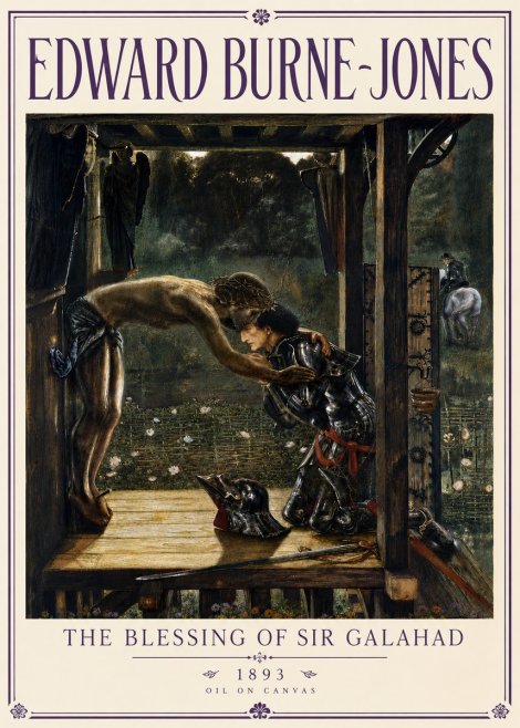 Edward Burne-Jones The Blessing of Sir Galahad No6 - Plakát