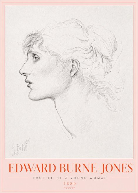 Edward Burne-Jones Profile of a Young Woman No3 - Plakát