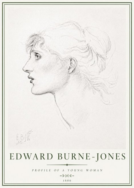 Edward Burne-Jones Profile of a Young Woman No4 - Plakát