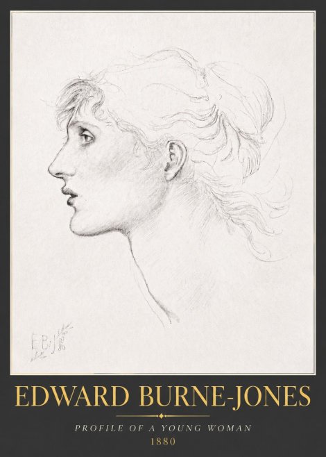 Edward Burne-Jones Profile of a Young Woman No5 - Plakát