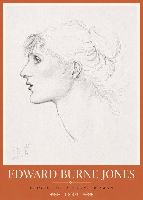 Edward Burne-Jones Profile of a Young Woman No6 - Plakát