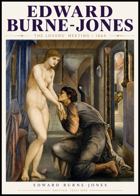 Edward Burne-Jones The Lovers' Meeting No5 - Plakát