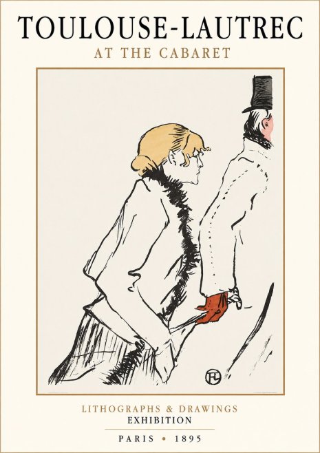 Toulouse-Lautrec At the Cabaret No1 - Plakát