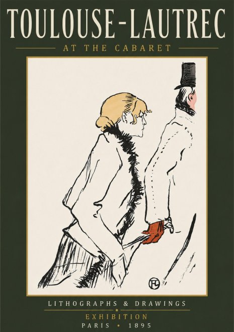 Toulouse-Lautrec At the Cabaret No6 - Plakát