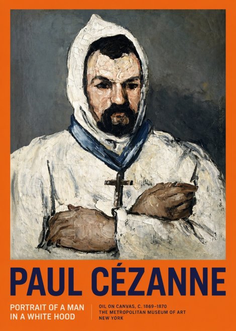 Paul Cézanne Portrait of a Man in a White Hood No2 - Plakát