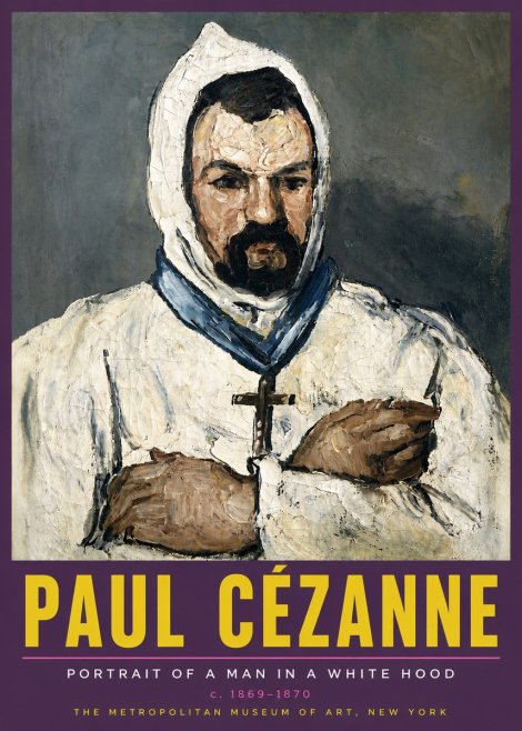 Paul Cézanne Portrait of a Man in a White Hood No5 - Plakát
