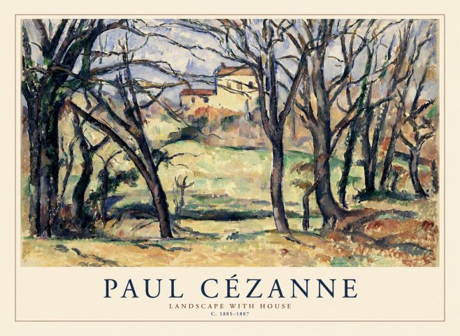 Paul Cézanne Landscape with House No1 - Plakát
