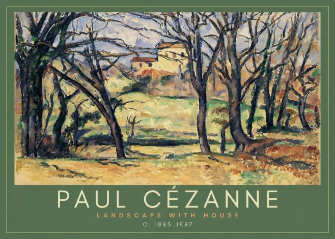 Paul Cézanne Landscape with House No2 - Plakát