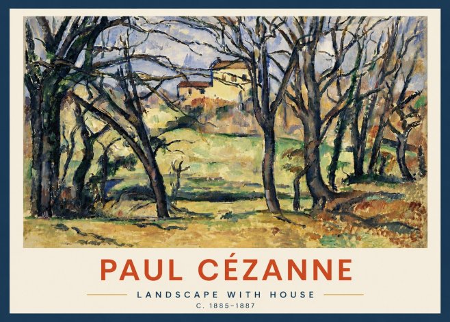 Paul Cézanne Landscape with House No5 - Plakát