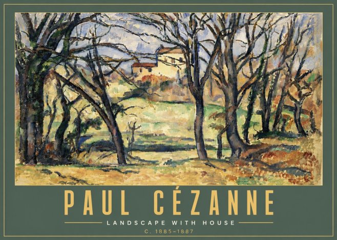 Paul Cézanne Landscape with House No6 - Plakát