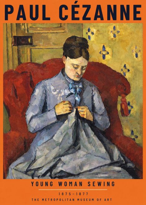 Paul Cézanne Young Woman Sewing No2 - Plakát