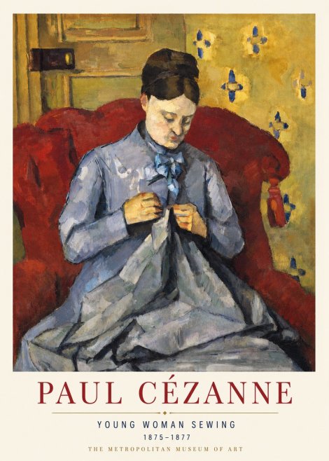 Paul Cézanne Young Woman Sewing No4 - Plakát