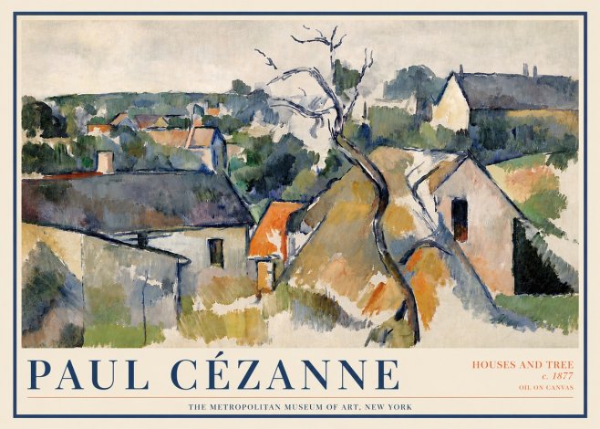 Paul Cézanne Houses and Tree No4 - Plakát