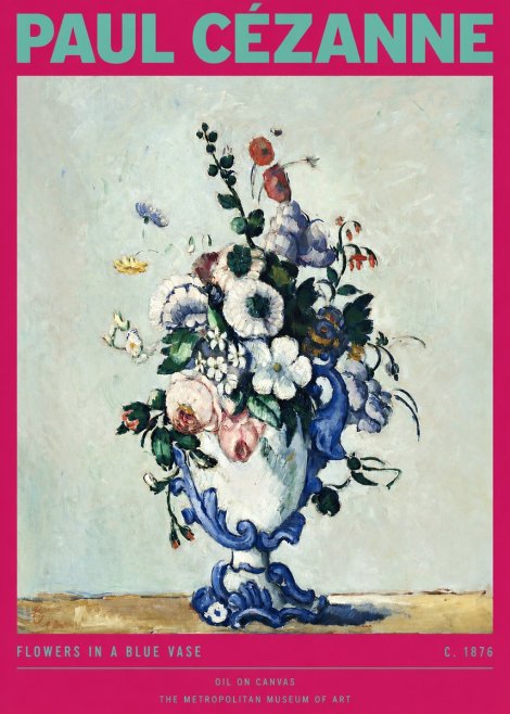 Paul Cézanne Flowers in a Blue Vase No2 - Plakát